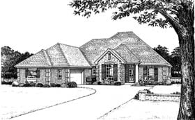 European One-Story Elevation of Plan 97869