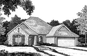 Bungalow European One-Story Elevation of Plan 97876