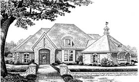 European One-Story Victorian Elevation of Plan 97882