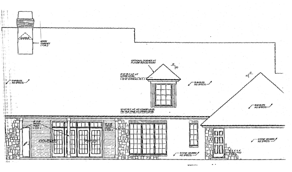 Bungalow Cape Cod Country Rear Elevation of Plan 97883