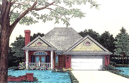 Country European Mediterranean One-Story Elevation of Plan 97895