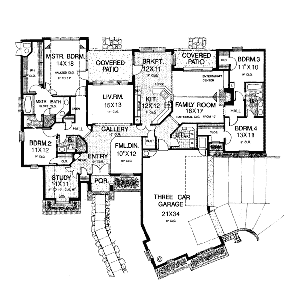 European One-Story Level One of Plan 97896