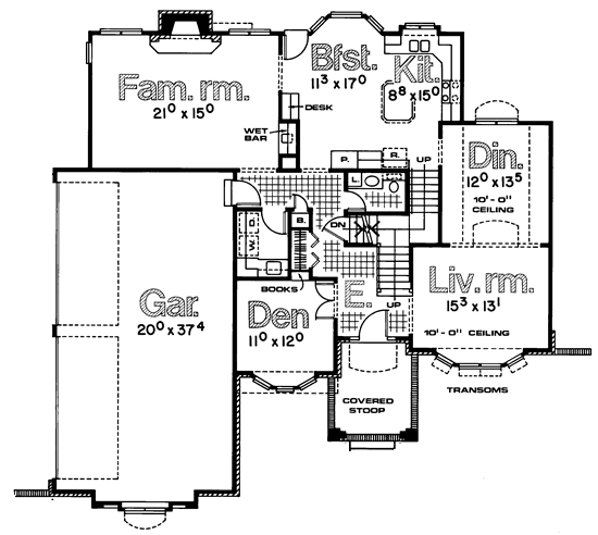 Colonial Style House Plan 97919 with 4 Bed, 3 Bath