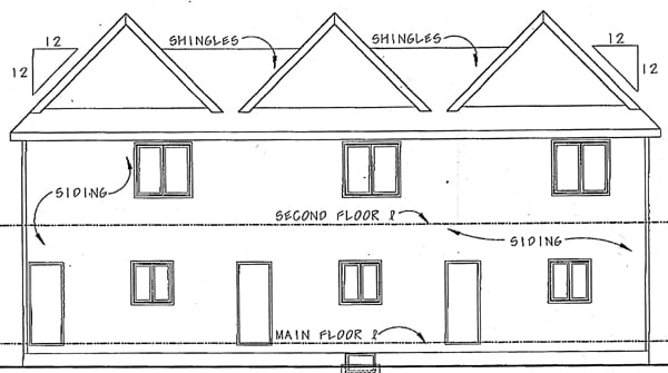 Bungalow Country Rear Elevation of Plan 97928