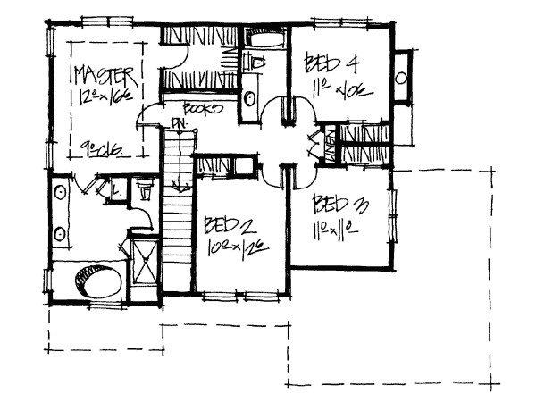 Bungalow Craftsman Level Two of Plan 97931