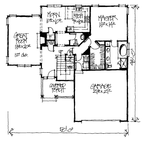 Bungalow Country Level One of Plan 97935