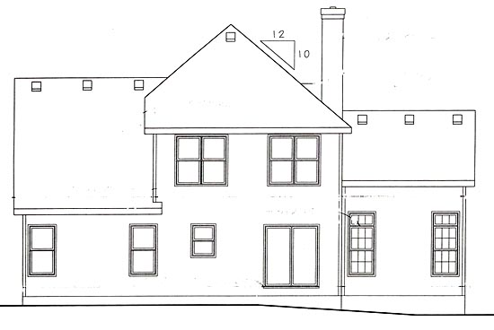 Bungalow Country Rear Elevation of Plan 97935