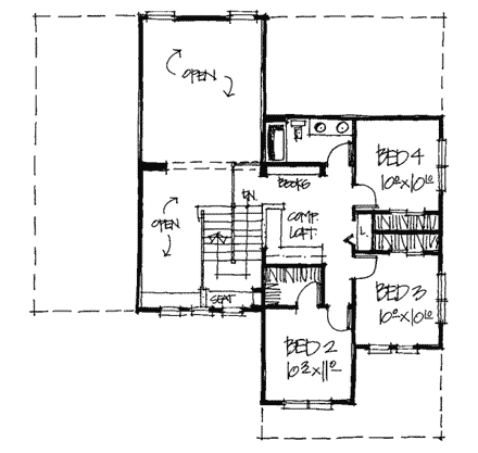 House Plan 97940 Second Level Plan