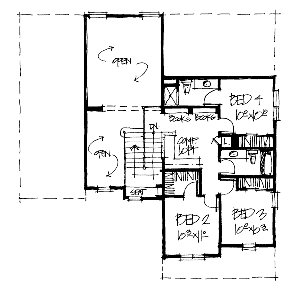 Bungalow Country Craftsman Level Two of Plan 97941