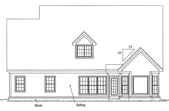 Traditional Rear Elevation of Plan 97946