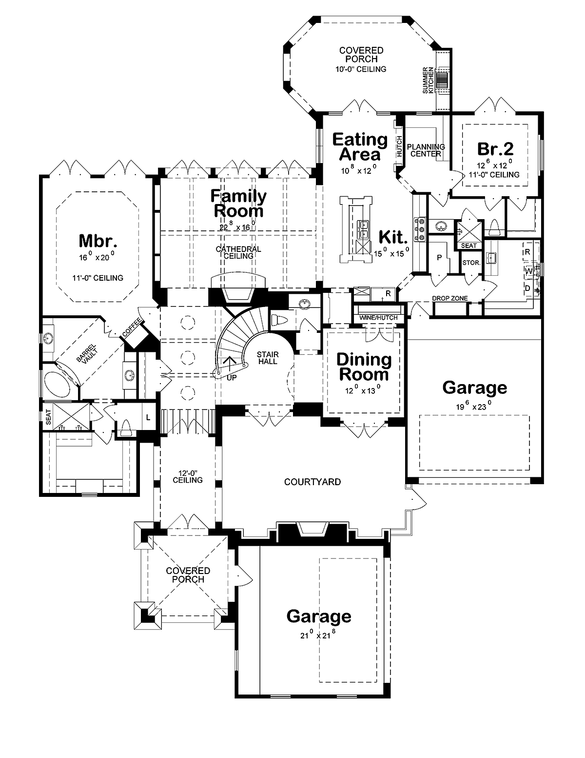 French Country Level One of Plan 97976