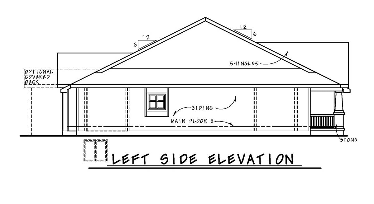 Bungalow, Cottage, Craftsman, Narrow Lot, One-Story Plan with 1596 Sq. Ft., 2 Bedrooms, 2 Bathrooms, 2 Car Garage Picture 3