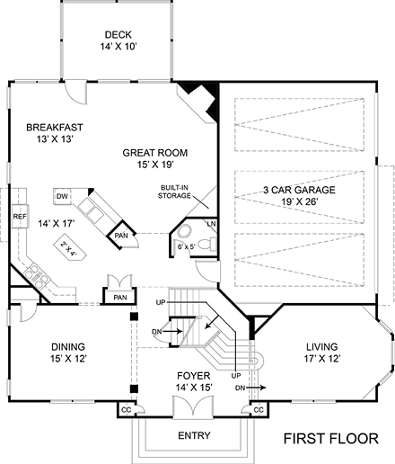 House Plan 98200 First Level Plan