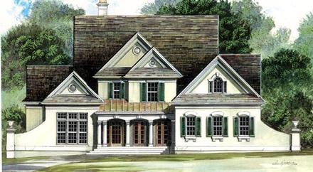 Colonial Country Elevation of Plan 98201