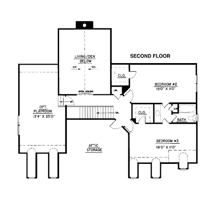 House Plan 98203 Second Level Plan