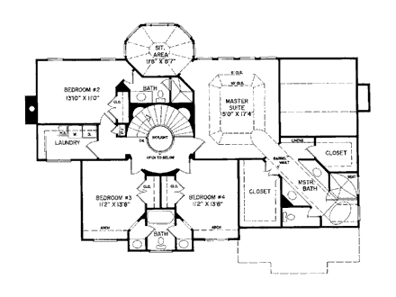 House Plan 98208 Second Level Plan