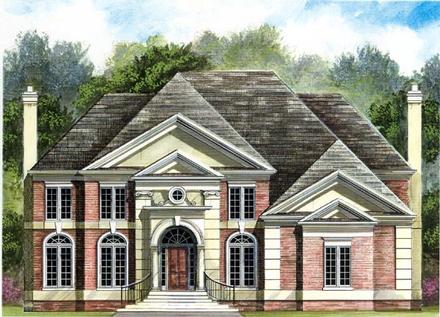 Colonial European Elevation of Plan 98208