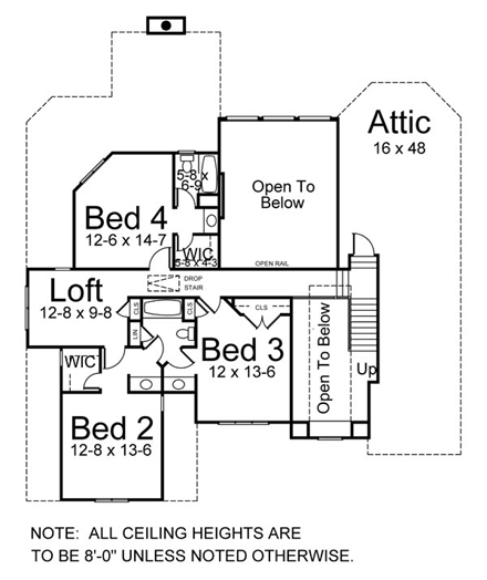 House Plan 98211 Second Level Plan