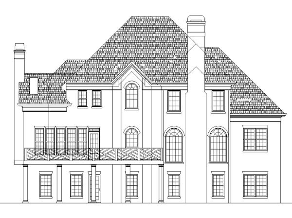 European Victorian Rear Elevation of Plan 98218