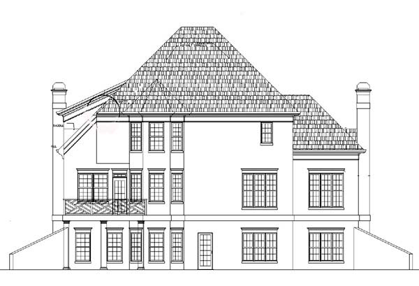 European Traditional Rear Elevation of Plan 98219