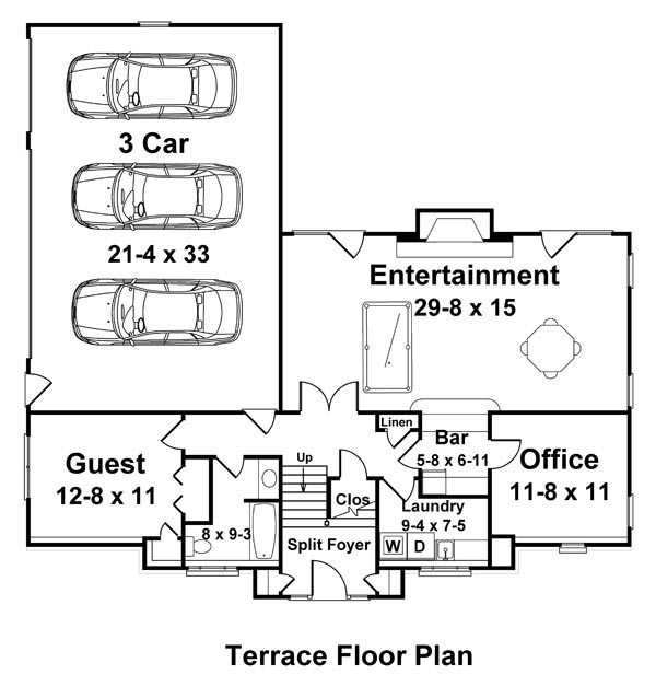 Colonial One-Story Lower Level of Plan 98223