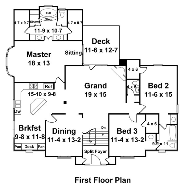 Colonial One-Story Level One of Plan 98223