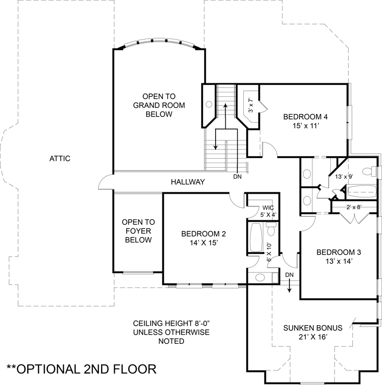 European Greek Revival Victorian Alternate Level Two of Plan 98226