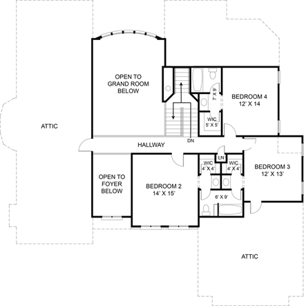 House Plan 98226 Second Level Plan