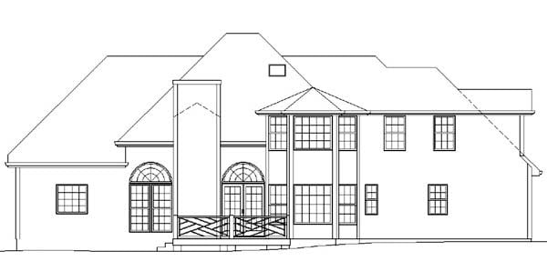 Colonial Rear Elevation of Plan 98234