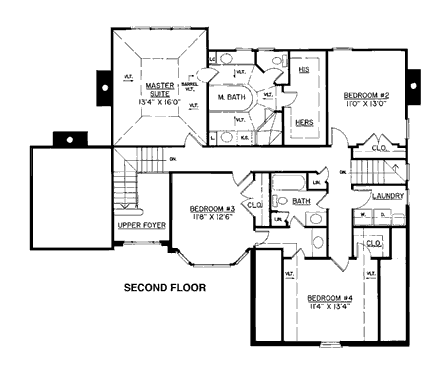 House Plan 98236 Second Level Plan