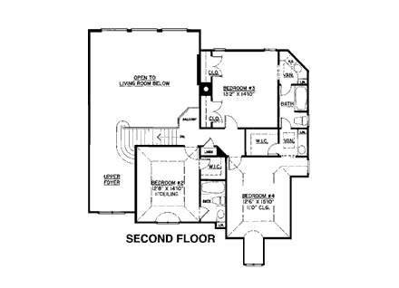 House Plan 98237 Second Level Plan