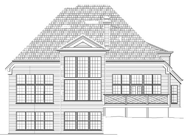 European Victorian Rear Elevation of Plan 98242