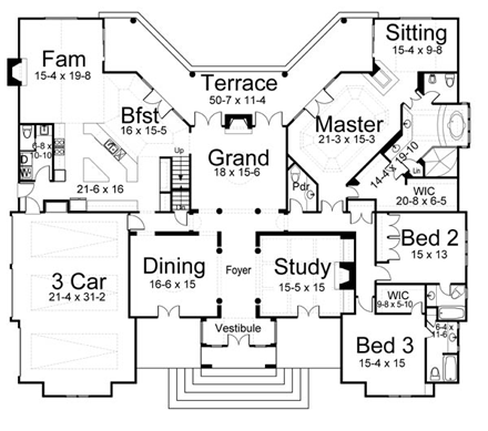 House Plan 98245 First Level Plan