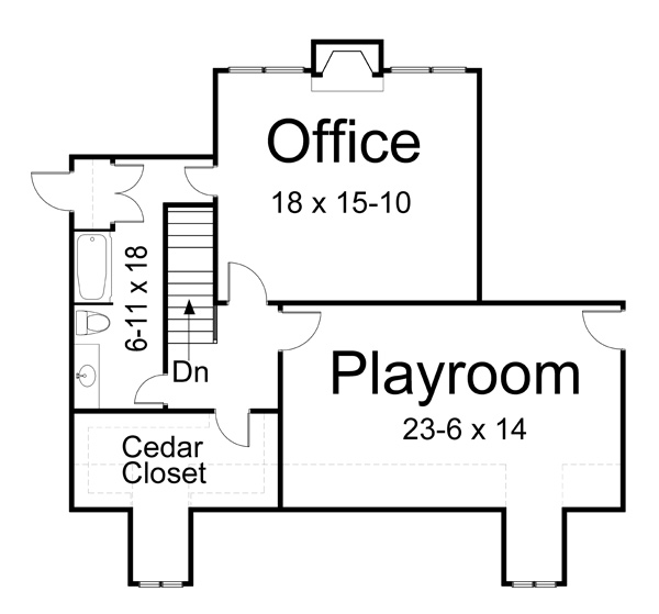 Colonial European One-Story Level Two of Plan 98245