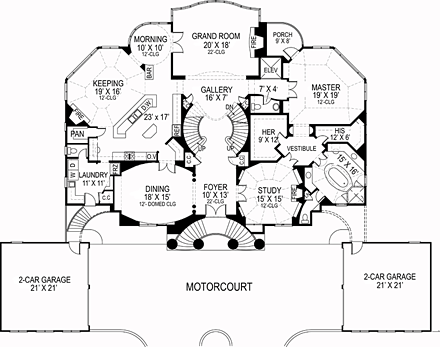 House Plan 98255 First Level Plan