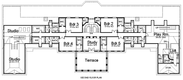 Colonial Greek Revival Level Two of Plan 98256