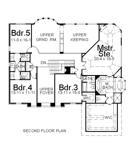 Colonial Greek Revival Level Two of Plan 98263