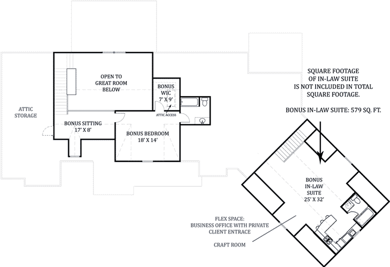 Country Craftsman Traditional Tudor Level Two of Plan 98267