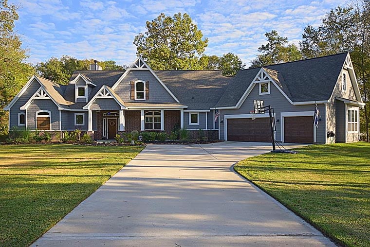 Country, Craftsman, Traditional, Tudor Plan with 2498 Sq. Ft., 3 Bedrooms, 4 Bathrooms, 3 Car Garage Elevation