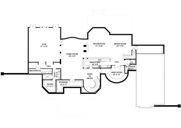 Greek Revival Lower Level of Plan 98268