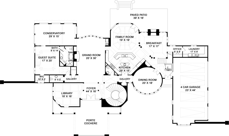 Greek Revival Level One of Plan 98268