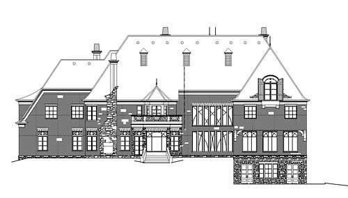 Greek Revival Rear Elevation of Plan 98268