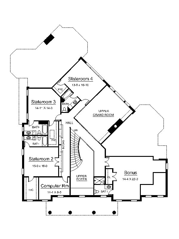 Colonial European Greek Revival Level Two of Plan 98284