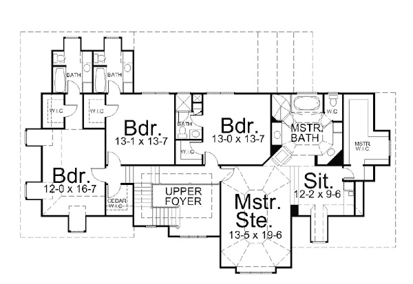 Colonial European Greek Revival Level Two of Plan 98291