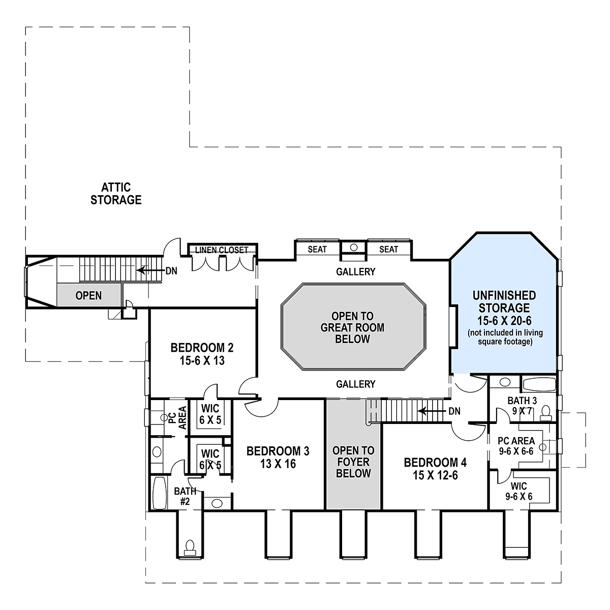 Cape Cod Colonial Greek Revival Level Two of Plan 98292