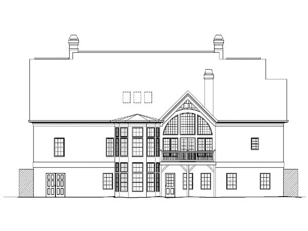 Cape Cod Colonial Rear Elevation of Plan 98296