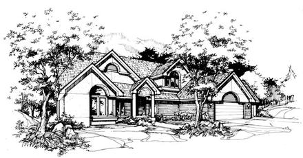 Colonial European Traditional Elevation of Plan 98303