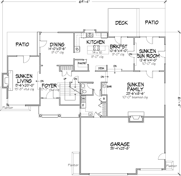 Contemporary Level One of Plan 98305