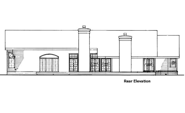 Country Rear Elevation of Plan 98310