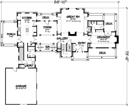 House Plan 98311 First Level Plan